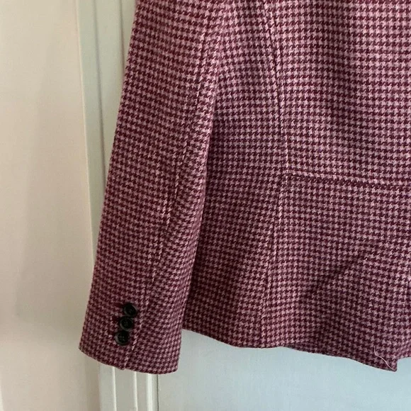 Talbots Wool Blend Women's Blazer in Pink Houndstooth sz 6 - Picture 11 of 14